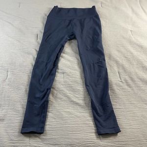 Alphalete Leggings Womens Large Ozone Pull On Workout Stretch Running Gym Blue